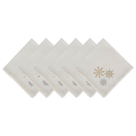 Sparkle Snowflakes Embroidered Napkins Set of 6