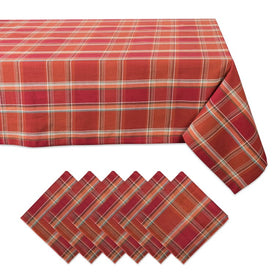 Autumn Spice Plaid Tablecloth Set