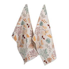 Autumn Leaves Printed Dish Towels Set of 2