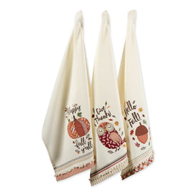 Welcome Fall Embellished Dish Towels Set of 3 Assorted