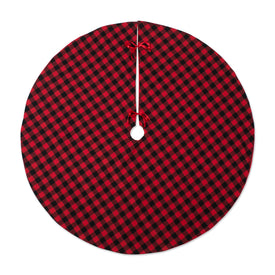 Holiday Tree Skirt Red and Black Buffalo Check