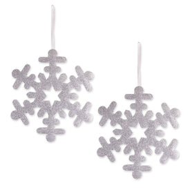 Hanging Foam Silver Snowflakes Set of 2