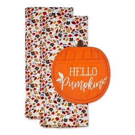 Hello Pumpkin Potholder Gifts Set of 3