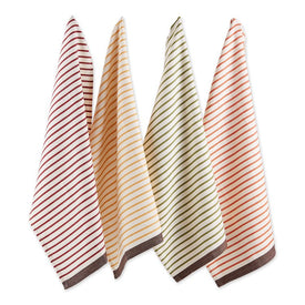 Harvest Prep Stripe Woven Dish Towels Set of 4