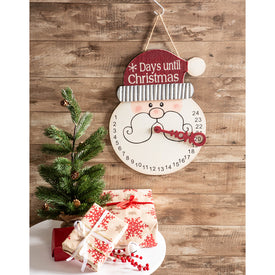 Santa Days Till Christmas Hanging Sign