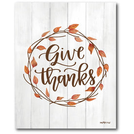 Give Thanks 30" x 40" Gallery-Wrapped Canvas Wall Art