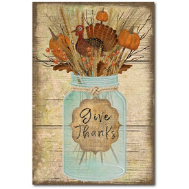 Give Thanks Jar 24" x 36" Gallery-Wrapped Canvas Wall Art