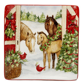 Christmas on the Farm 12.5" Square Platter