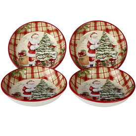 Holiday Wishes Soup/Pasta Bowls Set of 4
