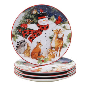 Magic of Christmas Snowman Dinner Plates Set of 4