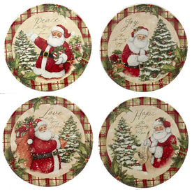 Holiday Wishes 6" Canape Plates Set of 4