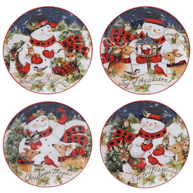 Magic of Christmas Snowman Dessert Plates Set of 4