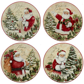 Holiday Wishes 9" Dessert Plates Set of 4