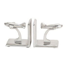 5" x 5" Aluminum Airplane Bookends Set of 2