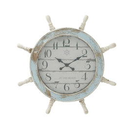 28" Captain's Wheel Wood Wall Clock