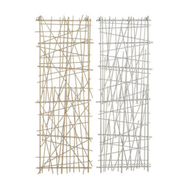 Abstract Metal Wire Wall Decor Panels Set of 2