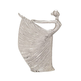 Ceramic Silver Graceful Dancer Figurine