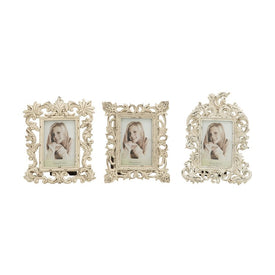 Ornate Polystone 4" x 6" Photo Frames Set of 3 - Cream