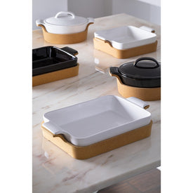 Ensemble 65 Oz Oval Covered Casserole with Cork Tray