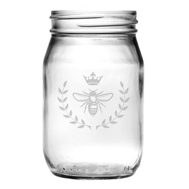 Vintage Bee Drinking Jar Set