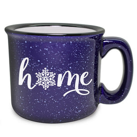 Home (Snowflake) Cobalt Camp Mug