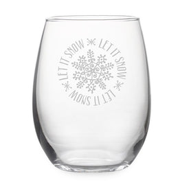 Let it Snow Stemless Wine Glass Set