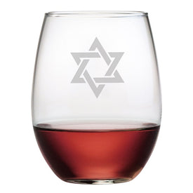 Star of David Stemless Wine Glass Set