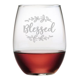Blessed Stemless Wine Glass Set