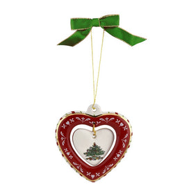 Spode Christmas Tree Heart Ornament
