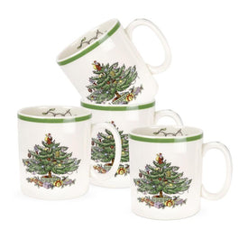 Spode Christmas Tree Mugs Set of 4 (Gift Boxed)