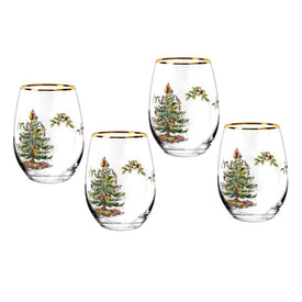 Spode 2019 Christmas Tree Stemless Wine Glass