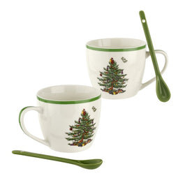 Spode 2019 Christmas Tree 4-Piece Mug and Spoon Set