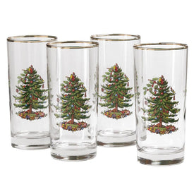 Spode Christmas Tree Highball Glasses Set of 4