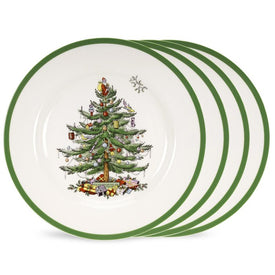 Spode Christmas Tree Dinner Plates Set of 4