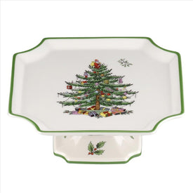 Spode Christmas Tree 6.5" Footed Square Cake Plate