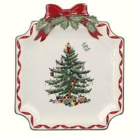 Spode Christmas Tree Gold Ribbons Collection Canape Plate