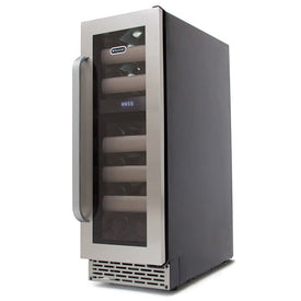 Elite 17-Bottle Seamless Stainless Steel Door Dual Zone Built-in Wine Refrigerator