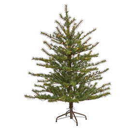 4' Vancouver Mountain Pine Artificial Christmas Tree with 100 Clear Lights and 374 Bendable Branches