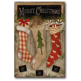 Christmas Stockings 12" x 18" Gallery-wrapped Canvas Wall Art