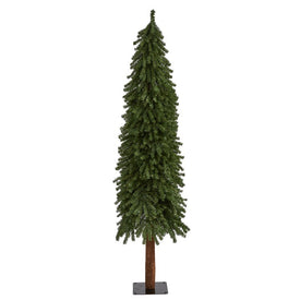 6' Grand Alpine Artificial Christmas Tree with 601 Bendable Branches on Natural Trunk