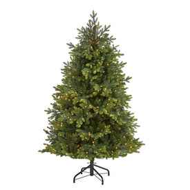 6' North Carolina Fir Artificial Christmas Tree with 450 Clear Lights and 2303 Bendable Branches