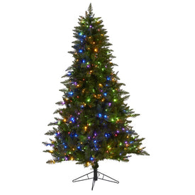 6.5' Vermont Spruce Artificial Christmas Tree with 450 Color Changing (Multifunction with Remote Control LED Lights with Instant Connect Technology and 1984 Bendable Branches