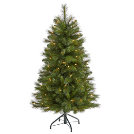 4' West Virginia Mountain Pine Artificial Christmas Tree with 100 Clear Lights and 322 Bendable Branches