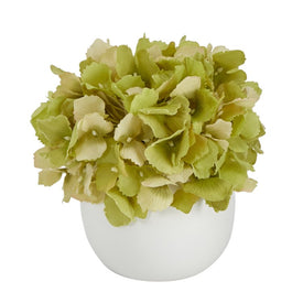 6" Hydrangea Artificial Arrangement in Decorative Vase