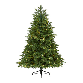5' Wyoming Fir Artificial Christmas Tree with 250 Clear LED Lights and 630 Bendable Branches