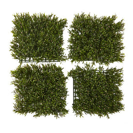 10.5" x 10.5" Rosemary Artificial Wall Mat UV-Resistant (Indoor/Outdoor (Set of 4