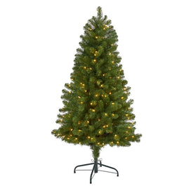 5' Virginia Fir Artificial Christmas Tree with 200 Clear Lights and 379 Bendable Branches