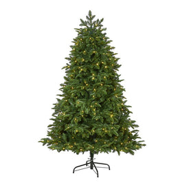 6' Wyoming Fir Artificial Christmas Tree with 350 Clear LED Lights and 844 Bendable Branches