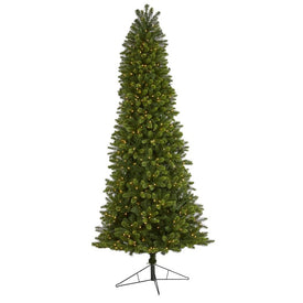 9' Slim Virginia Spruce Artificial Christmas Tree with 750 Warm White (Multifunction LED Lights with Instant Connect Technology and 1654 Bendable Branches