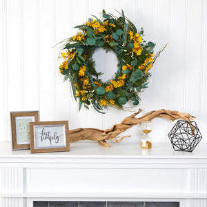 W1032-YL Decor/Faux Florals/Wreaths & Garlands